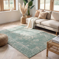 Vintage Rug - Spring Ethnic Green/Cream