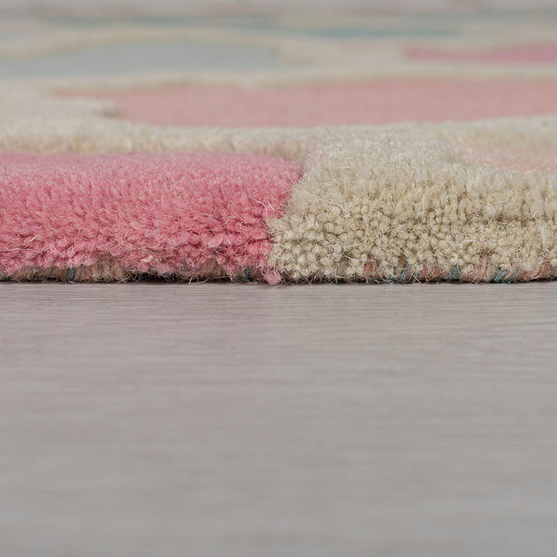 Round modern floor rug - Illo Rosella Pink/Blue