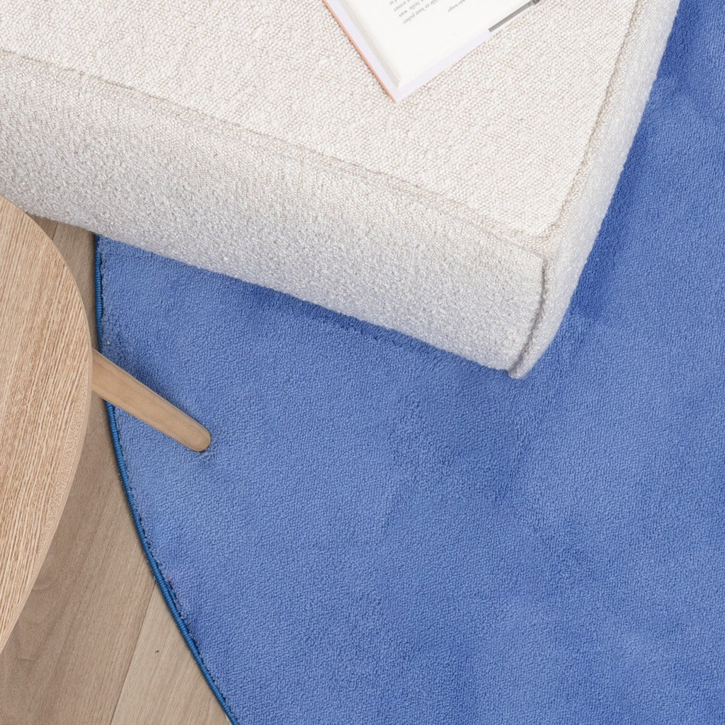 Round Washable Rug - Vivid Blue