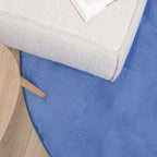 Round Washable Rug - Vivid Blue