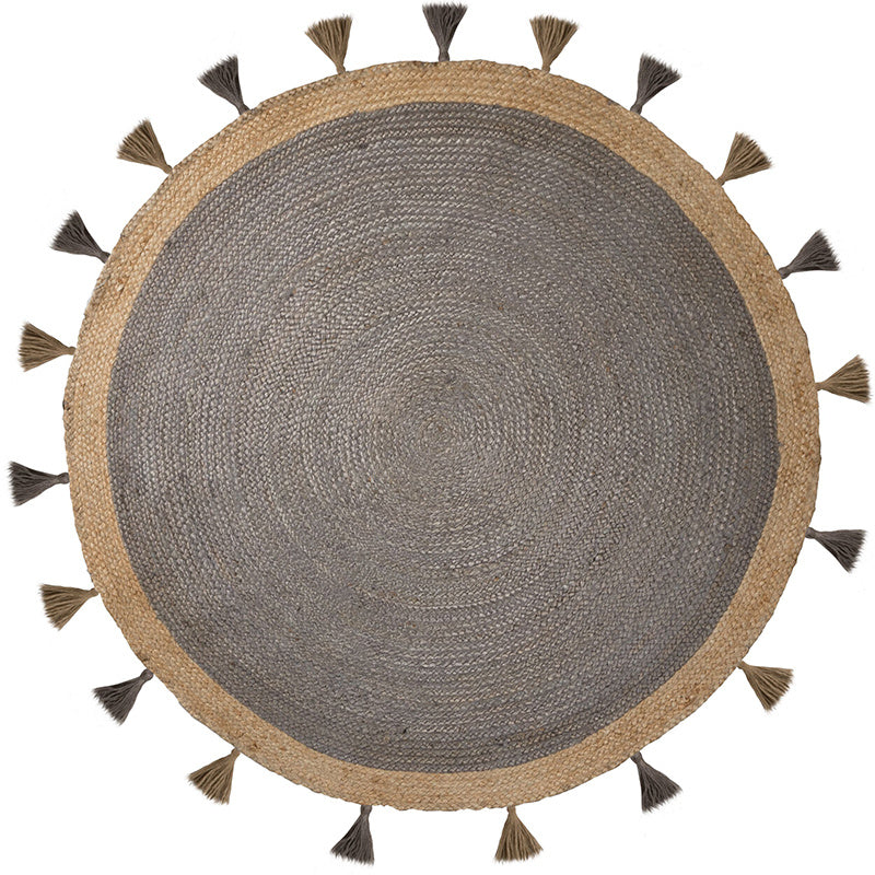 Round jute floor rug - Lunaro Grey/Natural
