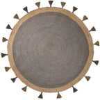 Round jute floor rug - Lunaro Grey/Natural