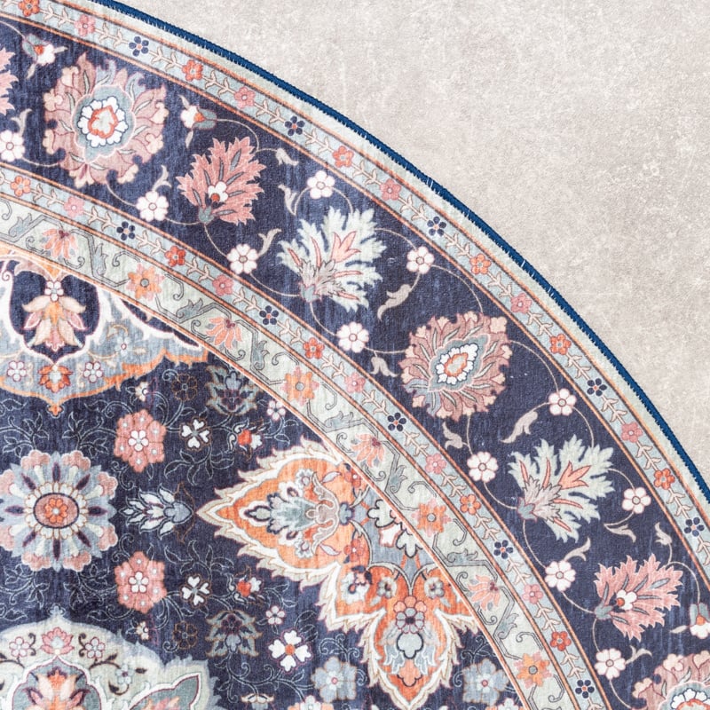 Round Vintage Rug - Imagine Oriental Blue