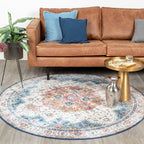 Round Vintage Rug - Azara Light Blue