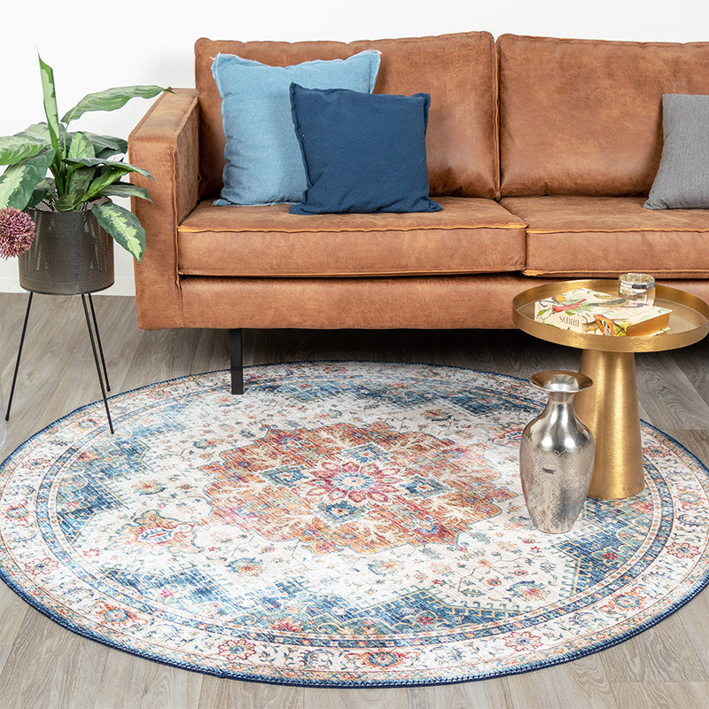 Round Vintage Rug - Azara Light Blue