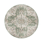 Round oriental rug – Leyla Medallion Green