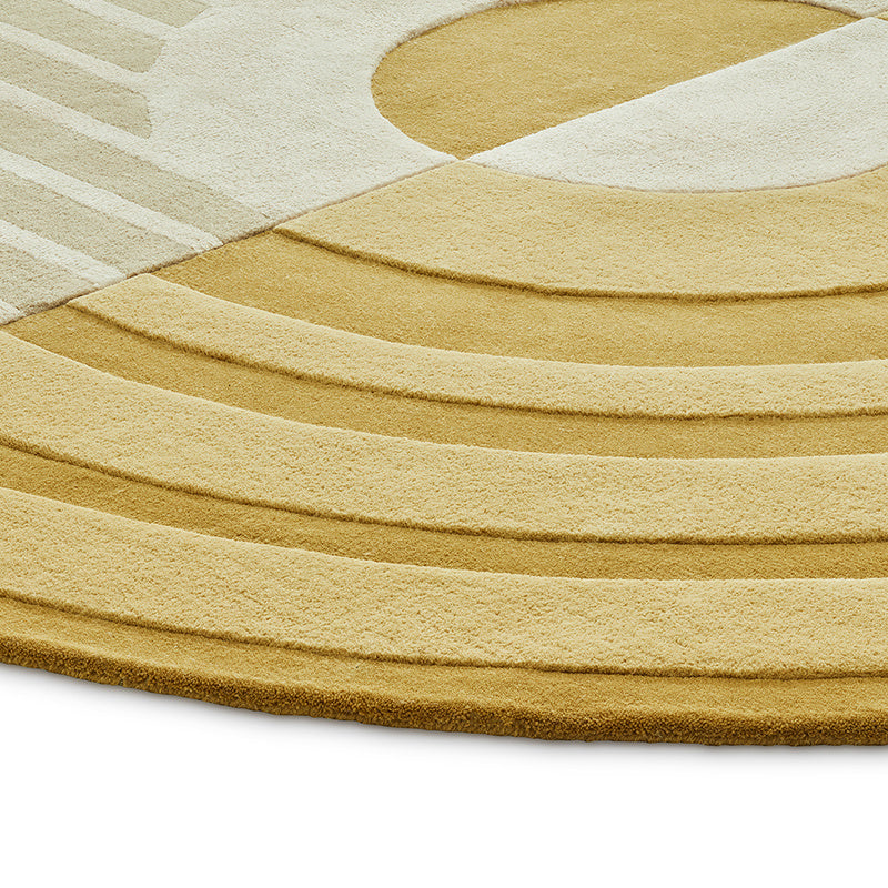 Organic floor rug - Fano Girare Ochre Yellow