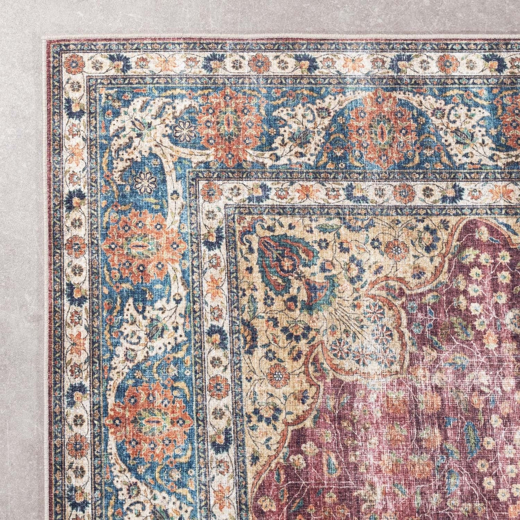 Indoor Outdoor Rug - Kairo Medallion Burgundy