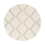 Round Modern Outdoor Rug - Playa Pattern Cream