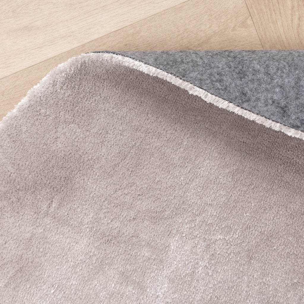 Round Washable Viscose Rug - Vive Grey