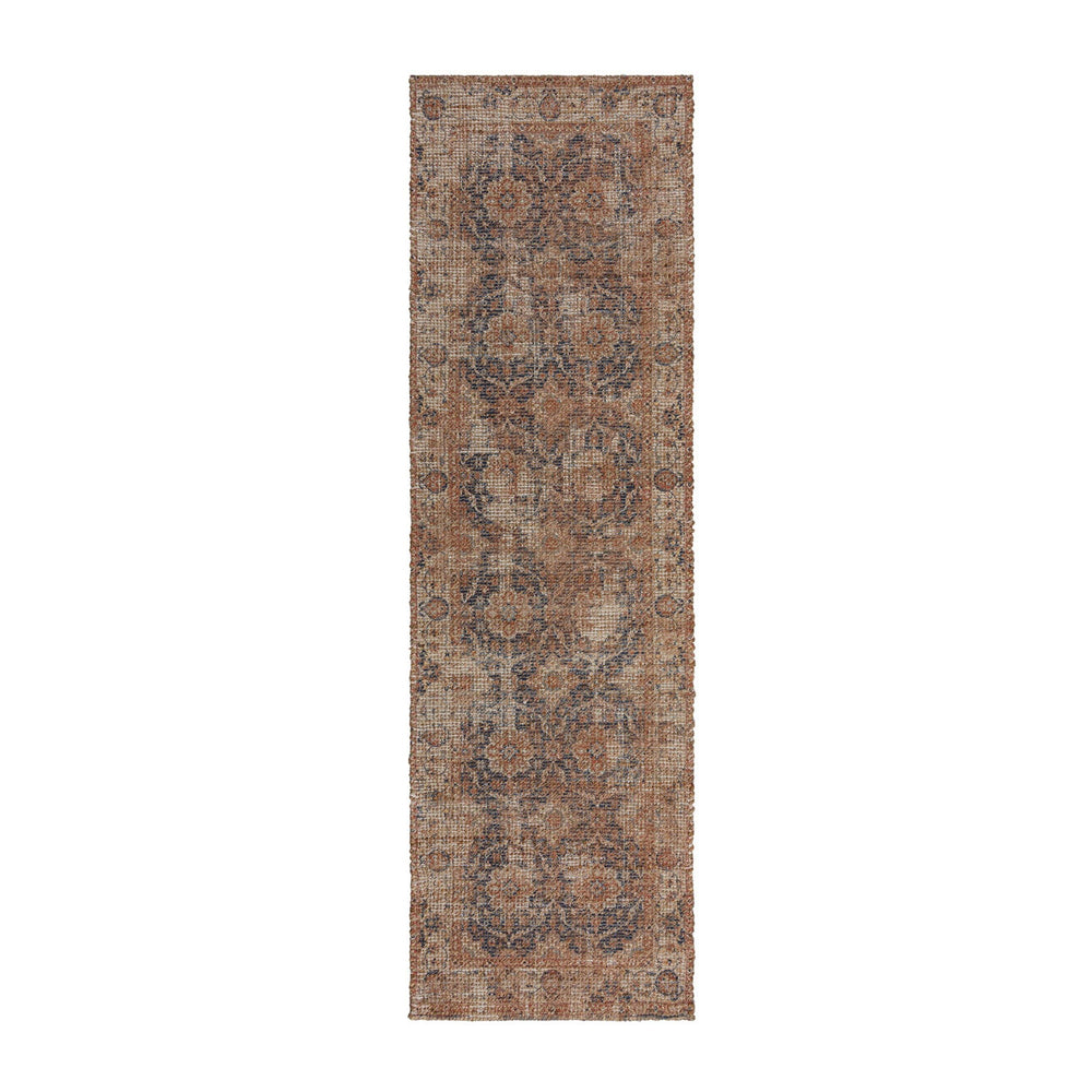 Jute runner - Mauro Vintage Brown/Blue