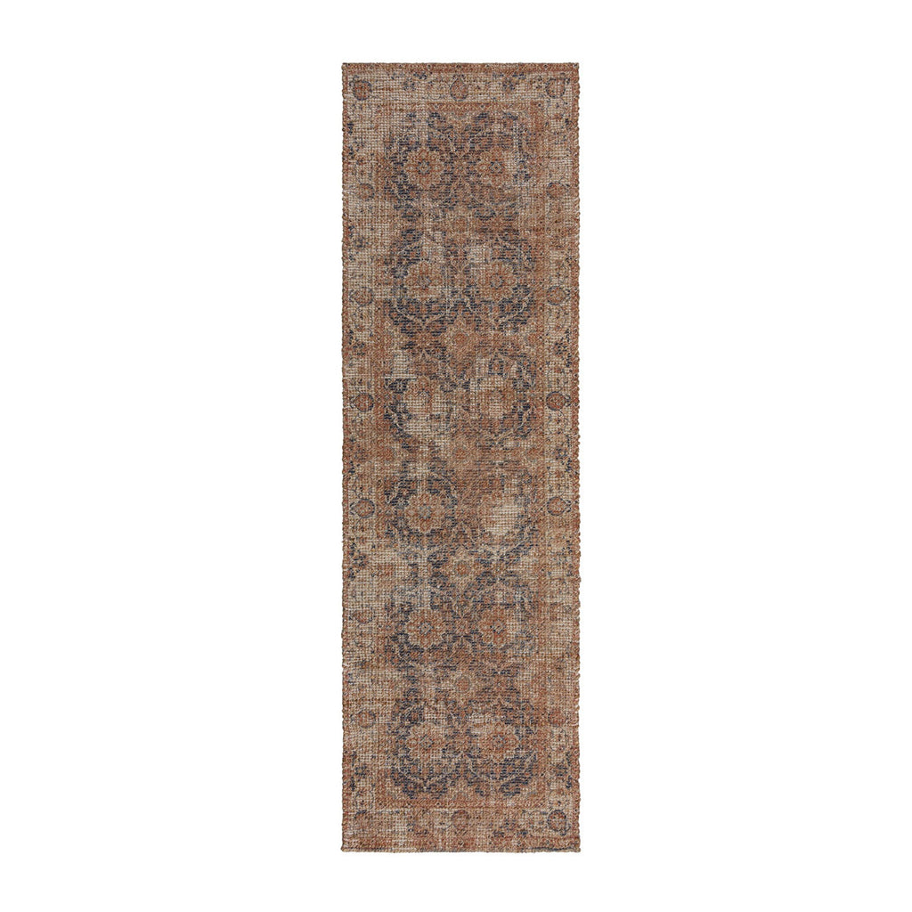 Jute runner - Mauro Vintage Brown/Blue