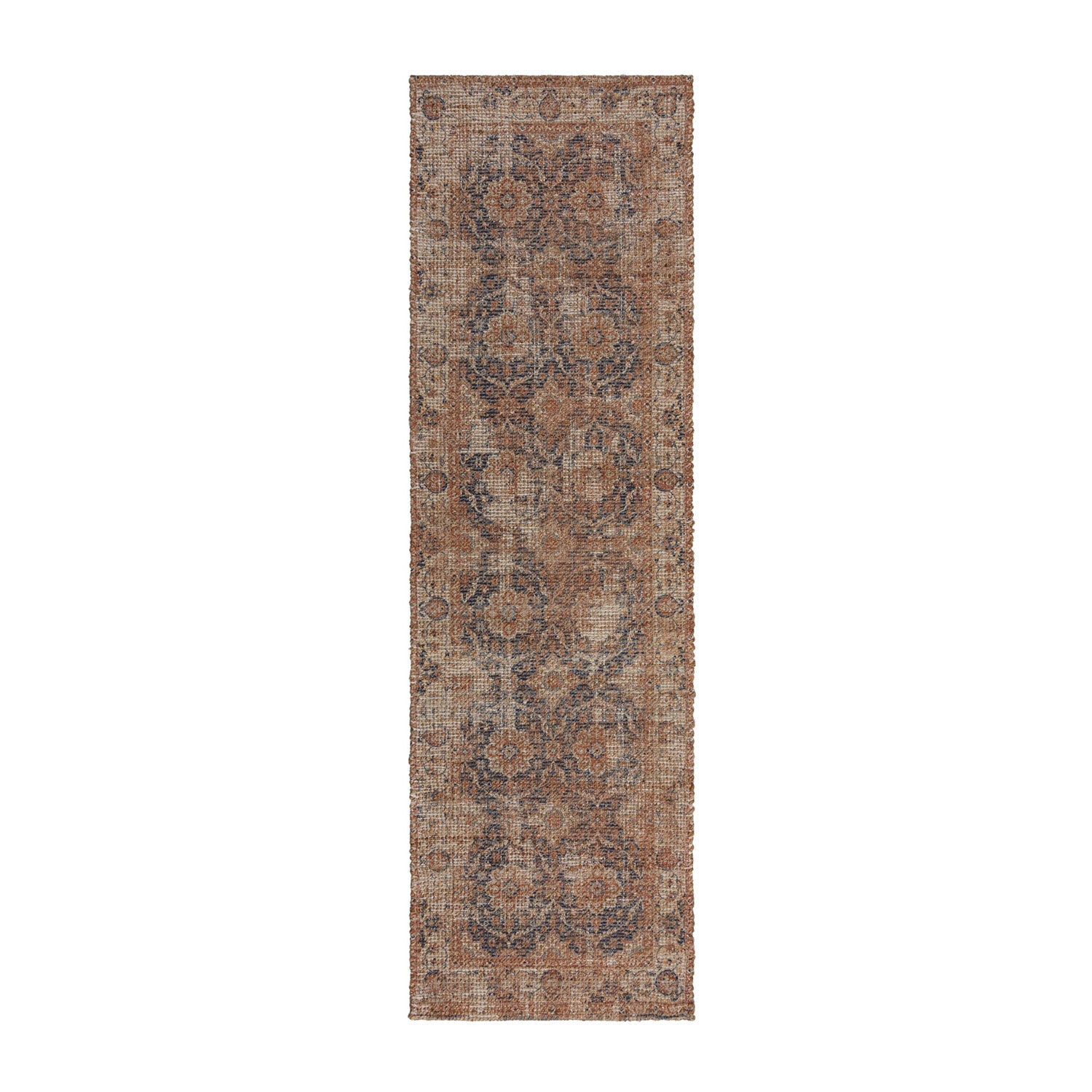 Jute runner - Mauro Vintage Brown/Blue
