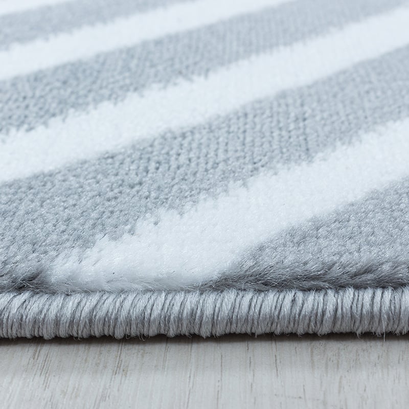 Modern floor rug - Streaky Square Grey/White