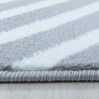 Modern floor rug - Streaky Square Grey/White