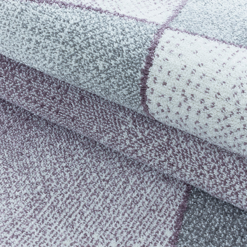 Low-pile Floor Rug - Smoothly Design Purple/Grey