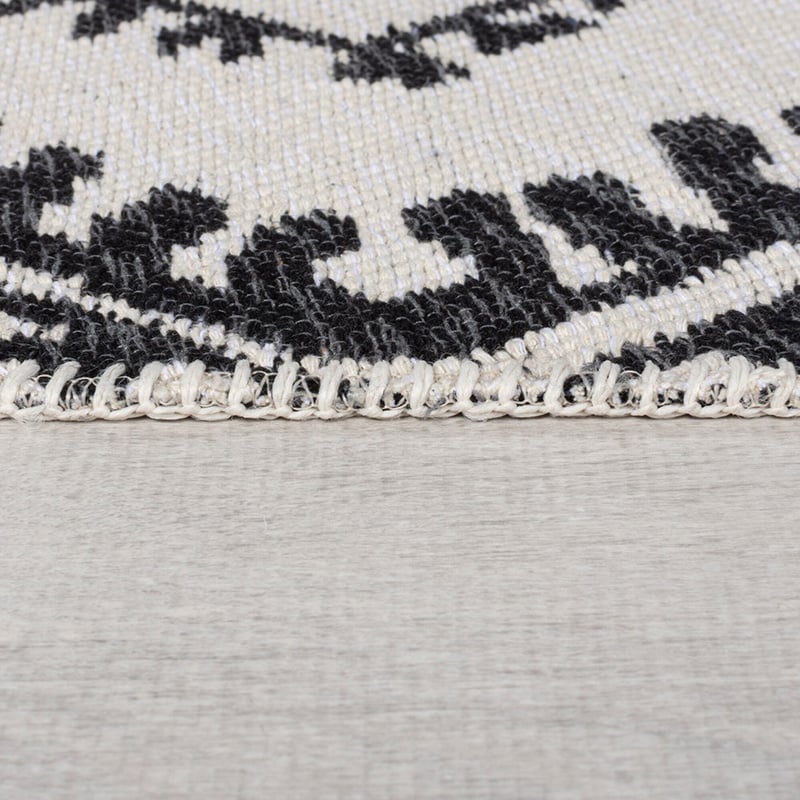 Geometric floor rug - Decio Alix Black/White