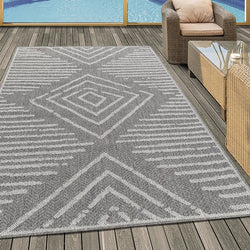 Jute Balcony Rug - Aruba Square Grey