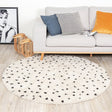 Round High Pile Rug - Grand Dots Cream/Black