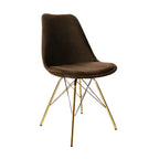 Chair Velvet Coffee Brown - Gold frame