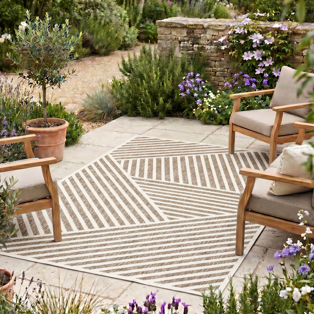 Modern Rug - Nori Lines White/Taupe
