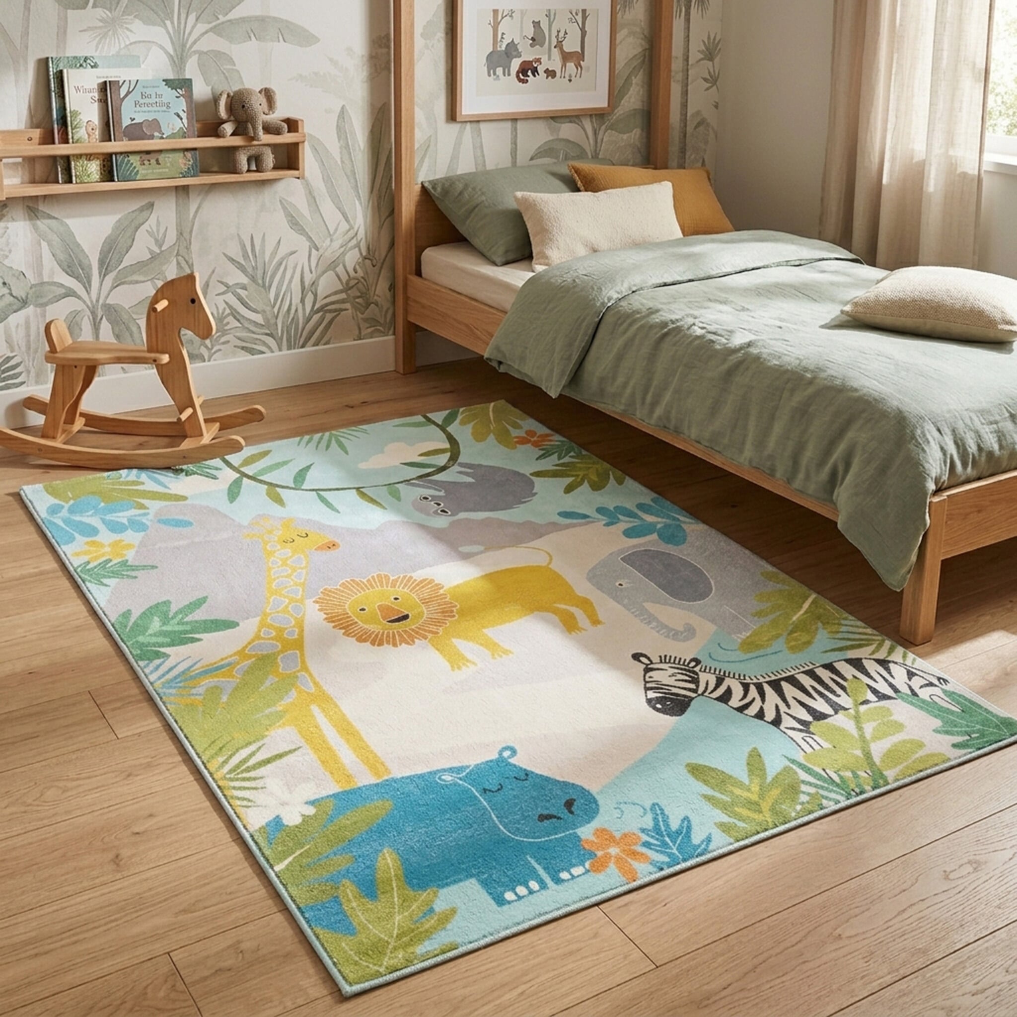 Kids Rug - Jungle Lion Multicolour