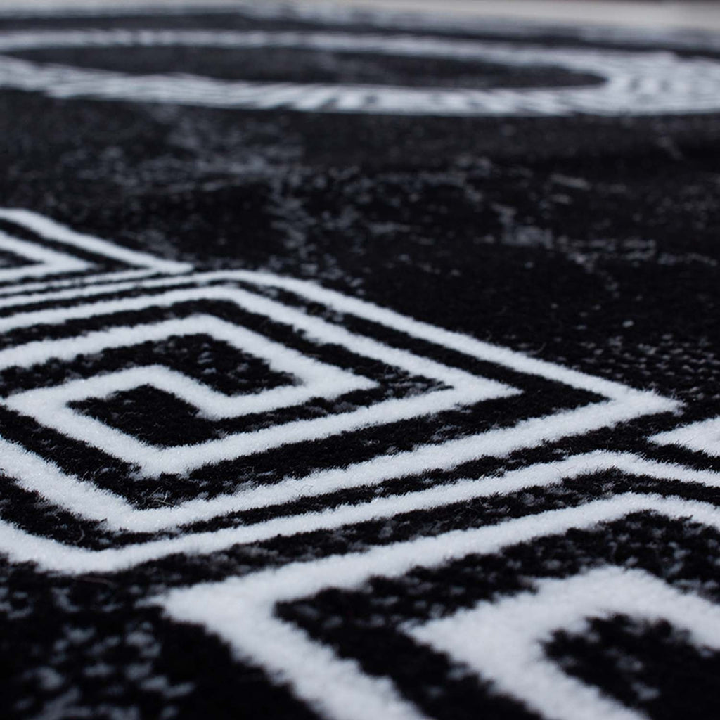 Modern Floor Rug - Plus Black 8009