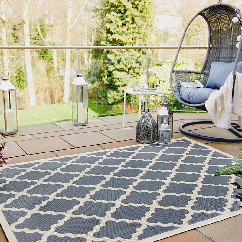 Retro Outdoor Rug - Floreno Padua Beige/Anthracite