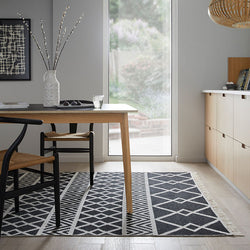Geometric Floor Rug - Decio Teo Black/White