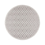 Round outdoor rug - Piatto Mataro Cream/White
