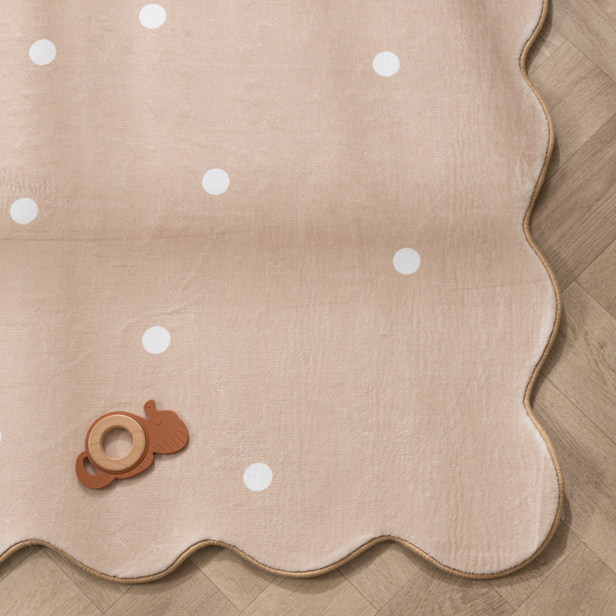 Kids Room Rug - Cloudy Dots Beige