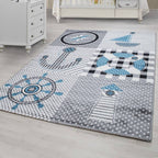 Children's Floor Rug - Mila Marine Grey/Blue