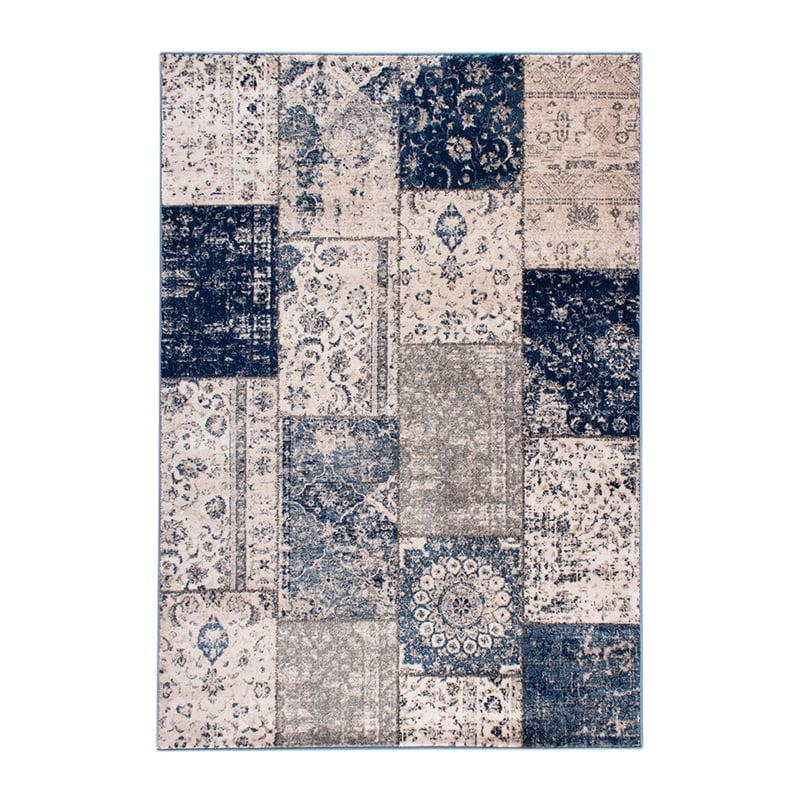 Patchwork Rug - Deep Blue