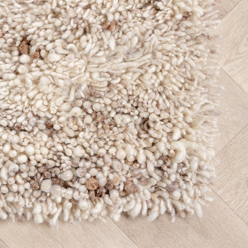 High Pile Wool Rug - Royal Cream/Taupe