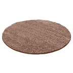 Round High Pile Rug - Solid Taupe