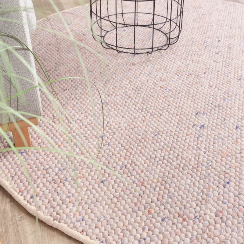 Round Wool Rug - Feline Pastel
