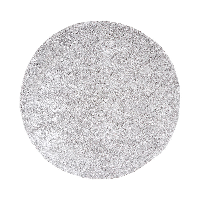 Round High Pile Rug - Lofty Light Grey
