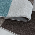 Retro floor rug - Stencil Box Blue/Brown
