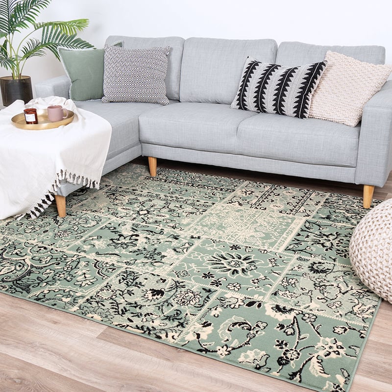 Vintage Rug - Wonder Patchwork Green/Black