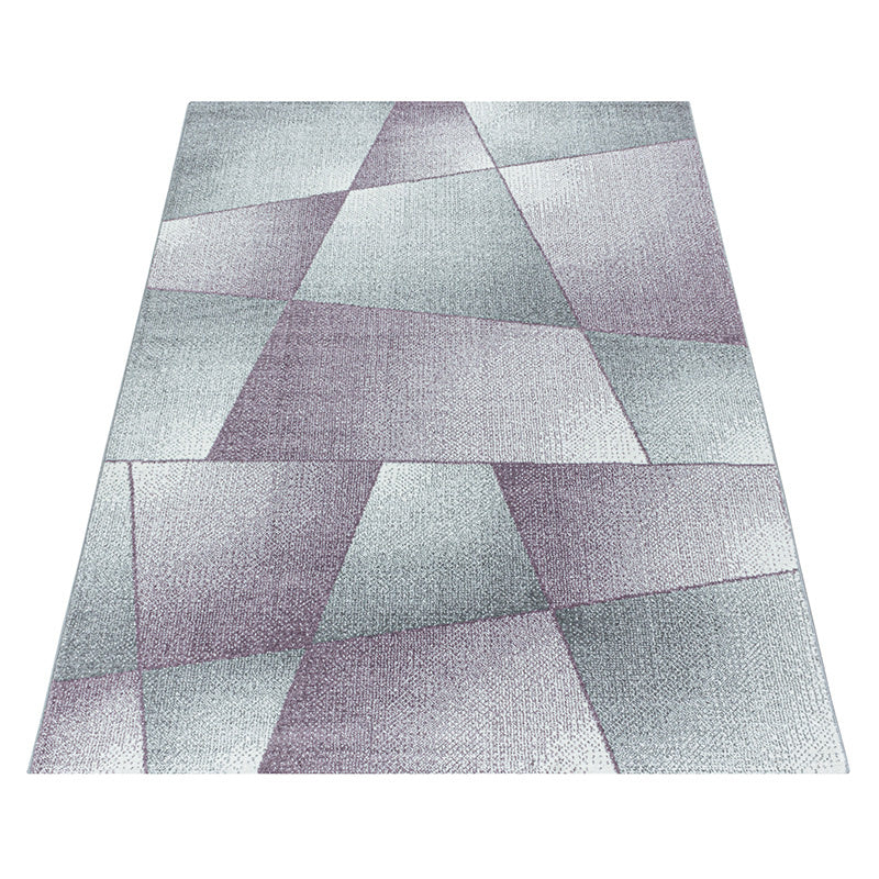 Low-pile Floor Rug - Smoothly Design Purple/Grey