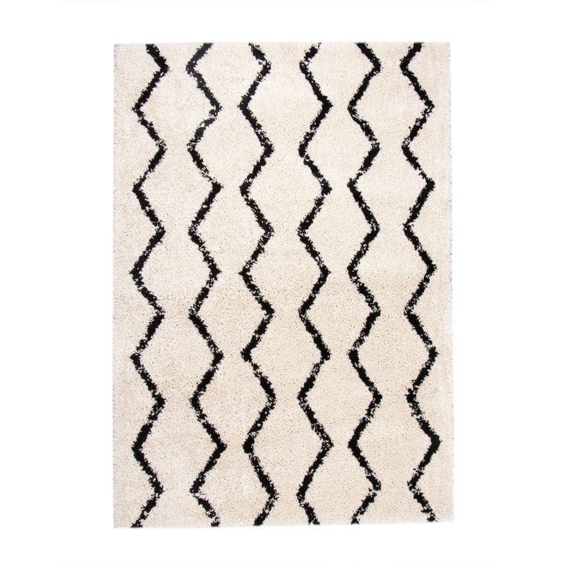 High Pile Rug - Grand Moves Cream/Black