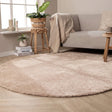 Round Washable Rug – Clean Beige
