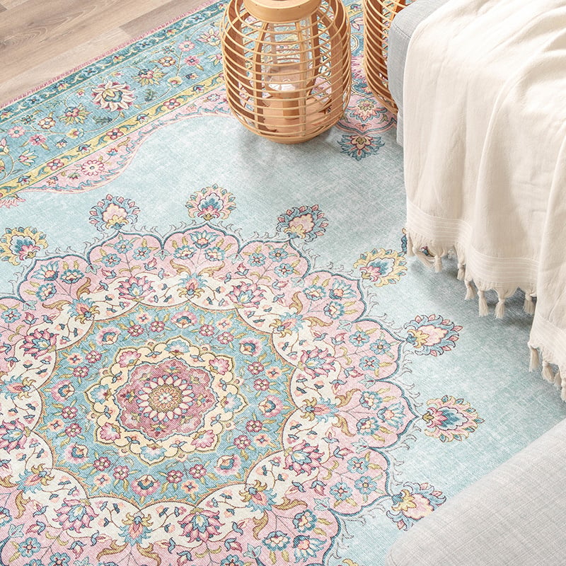 Vintage Rug - Lily Medallion Light Blue
