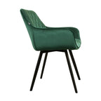 Velvet dining chair - Karl Dark green