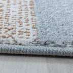 Retro Floor Rug - Stencil Rectangles Brown/Grey