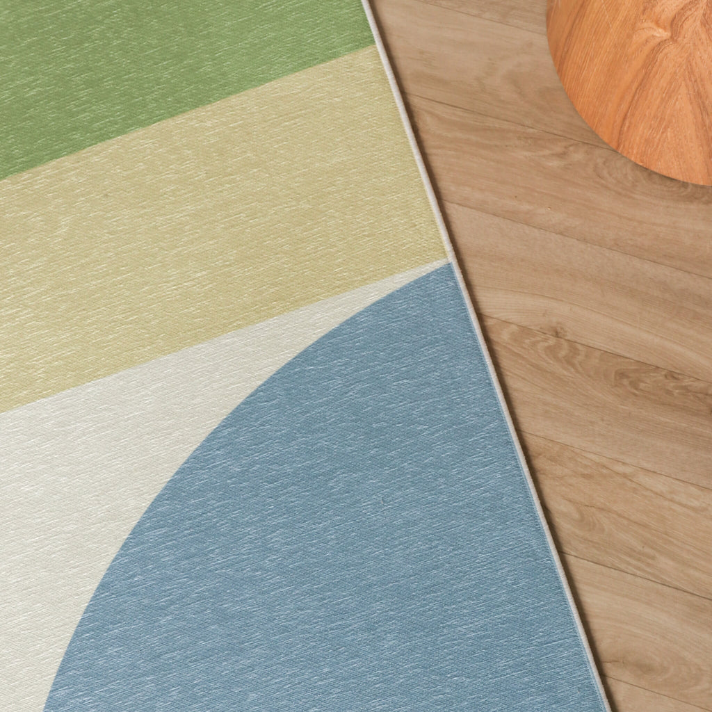 Geometric Rug – Swing Shapes Blue/Green