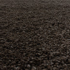 Round High-Pile Floor Rug - Fuzzy Brown