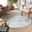 Round Abstract Rug – Candice Mint