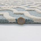 Wool floor rug - Morino Nador Blue/White