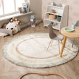 Round washable kids rug - Milo Green